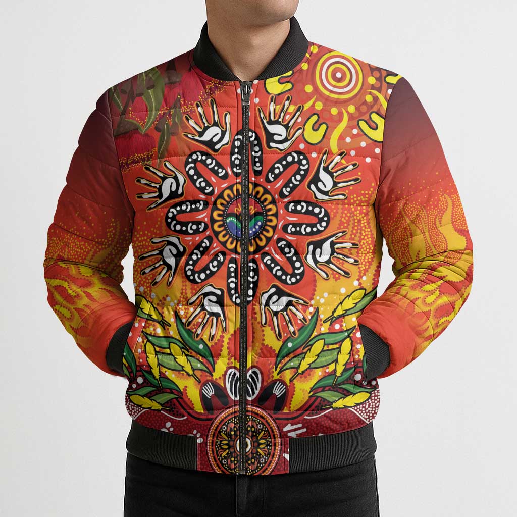 NAIDOC Week 2026 Bomber Puffer Jacket 50 Years of Deadly Aboriginal Dot Art