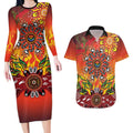NAIDOC Week 2026 Couples Matching Long Sleeve Bodycon Dress and Hawaiian Shirt 50 Years of Deadly Aboriginal Dot Art