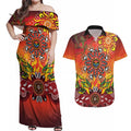 NAIDOC Week 2026 Couples Matching Off Shoulder Maxi Dress and Hawaiian Shirt 50 Years of Deadly Aboriginal Dot Art