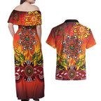 NAIDOC Week 2026 Couples Matching Off Shoulder Maxi Dress and Hawaiian Shirt 50 Years of Deadly Aboriginal Dot Art