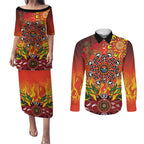 NAIDOC Week 2026 Couples Matching Puletasi and Long Sleeve Button Shirt 50 Years of Deadly Aboriginal Dot Art