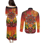 NAIDOC Week 2026 Couples Matching Puletasi and Long Sleeve Button Shirt 50 Years of Deadly Aboriginal Dot Art