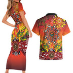 NAIDOC Week 2026 Couples Matching Short Sleeve Bodycon Dress and Hawaiian Shirt 50 Years of Deadly Aboriginal Dot Art