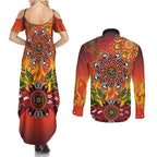 NAIDOC Week 2026 Couples Matching Summer Maxi Dress and Long Sleeve Button Shirt 50 Years of Deadly Aboriginal Dot Art