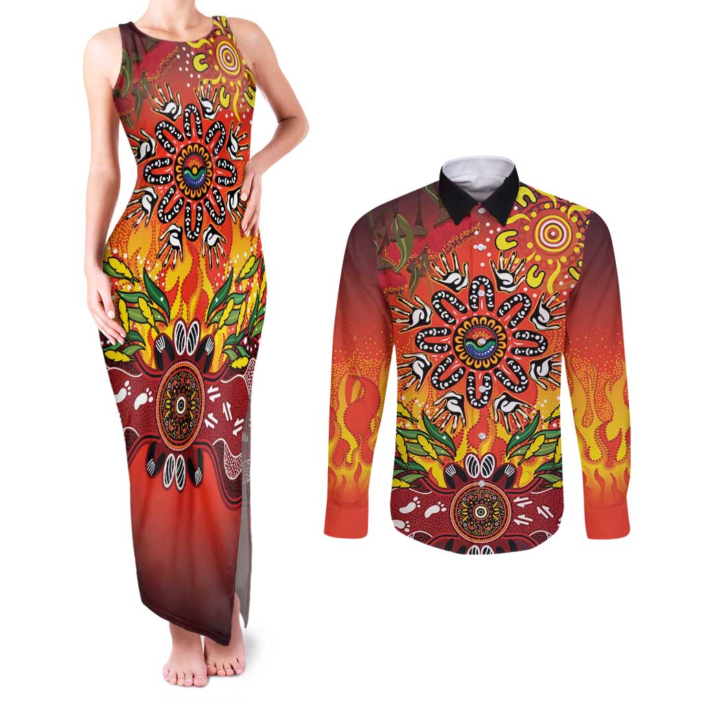 NAIDOC Week 2026 Couples Matching Tank Maxi Dress and Long Sleeve Button Shirt 50 Years of Deadly Aboriginal Dot Art