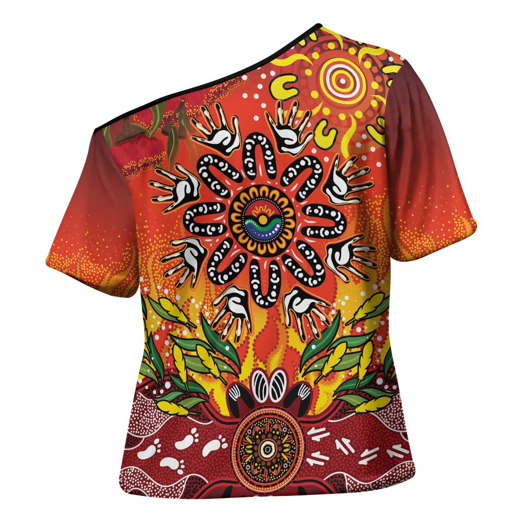 NAIDOC Week 2026 Cross Shoulder Shirt 50 Years of Deadly Aboriginal Dot Art