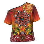 NAIDOC Week 2026 Cross Shoulder Shirt 50 Years of Deadly Aboriginal Dot Art