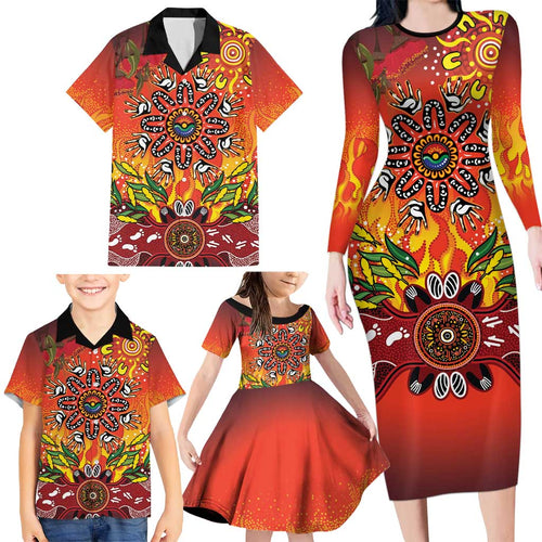 NAIDOC Week 2026 Family Matching Long Sleeve Bodycon Dress and Hawaiian Shirt 50 Years of Deadly Aboriginal Dot Art