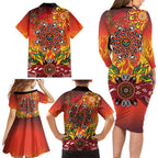 NAIDOC Week 2026 Family Matching Long Sleeve Bodycon Dress and Hawaiian Shirt 50 Years of Deadly Aboriginal Dot Art