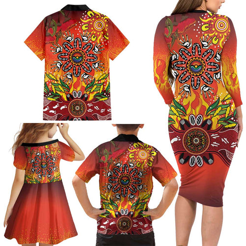NAIDOC Week 2026 Family Matching Long Sleeve Bodycon Dress and Hawaiian Shirt 50 Years of Deadly Aboriginal Dot Art
