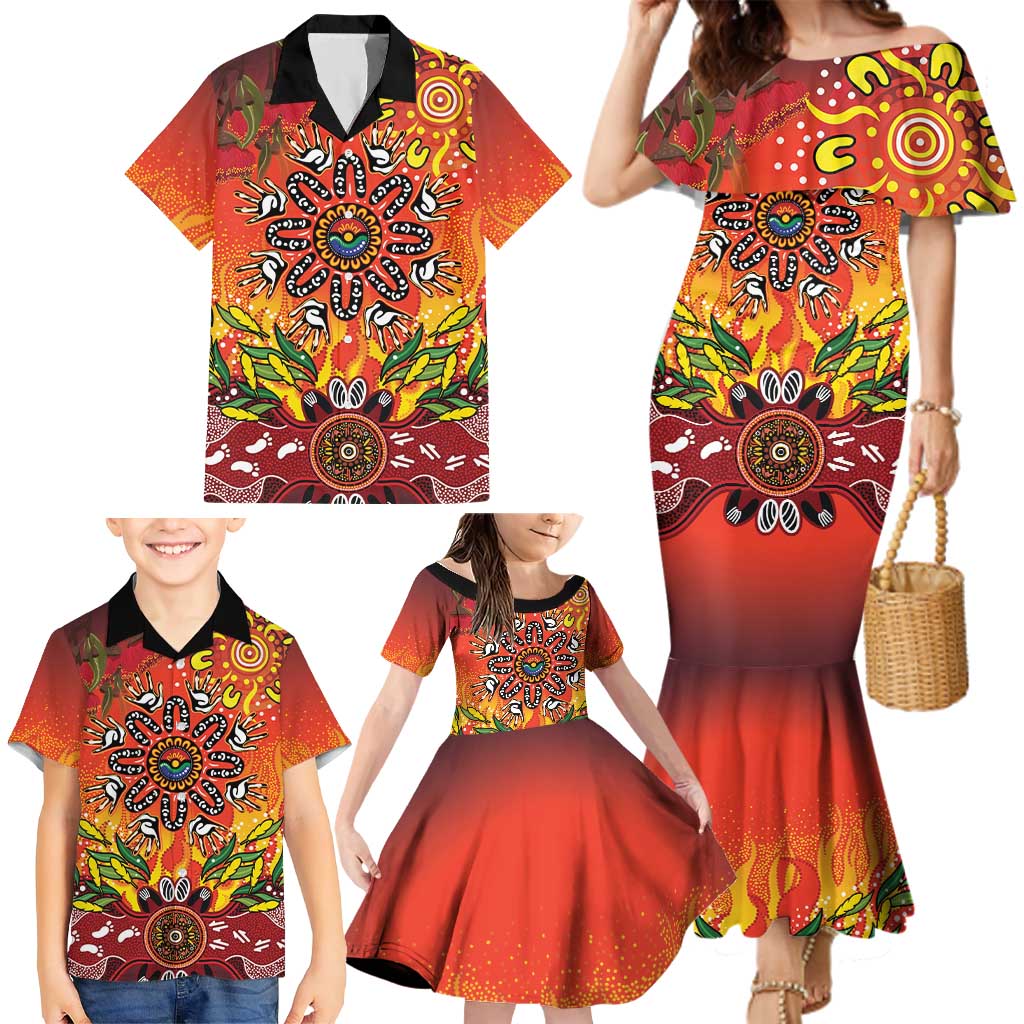 NAIDOC Week 2026 Family Matching Mermaid Dress and Hawaiian Shirt 50 Years of Deadly Aboriginal Dot Art