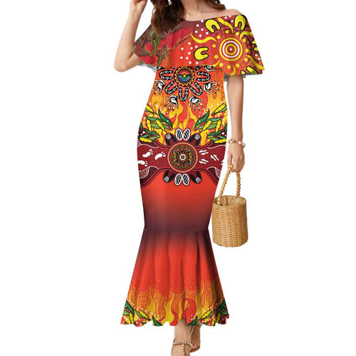 NAIDOC Week 2026 Family Matching Mermaid Dress and Hawaiian Shirt 50 Years of Deadly Aboriginal Dot Art
