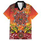 NAIDOC Week 2026 Family Matching Off The Shoulder Long Sleeve Dress and Hawaiian Shirt 50 Years of Deadly Aboriginal Dot Art
