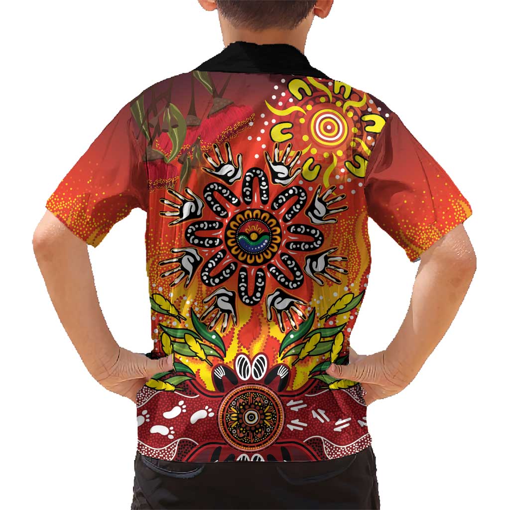 NAIDOC Week 2026 Family Matching Off Shoulder Maxi Dress and Hawaiian Shirt 50 Years of Deadly Aboriginal Dot Art
