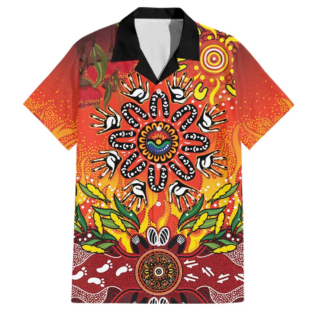 NAIDOC Week 2026 Family Matching Off Shoulder Maxi Dress and Hawaiian Shirt 50 Years of Deadly Aboriginal Dot Art
