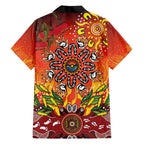 NAIDOC Week 2026 Family Matching Off Shoulder Short Dress and Hawaiian Shirt 50 Years of Deadly Aboriginal Dot Art