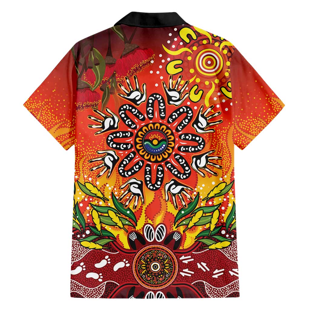 NAIDOC Week 2026 Family Matching Off Shoulder Short Dress and Hawaiian Shirt 50 Years of Deadly Aboriginal Dot Art