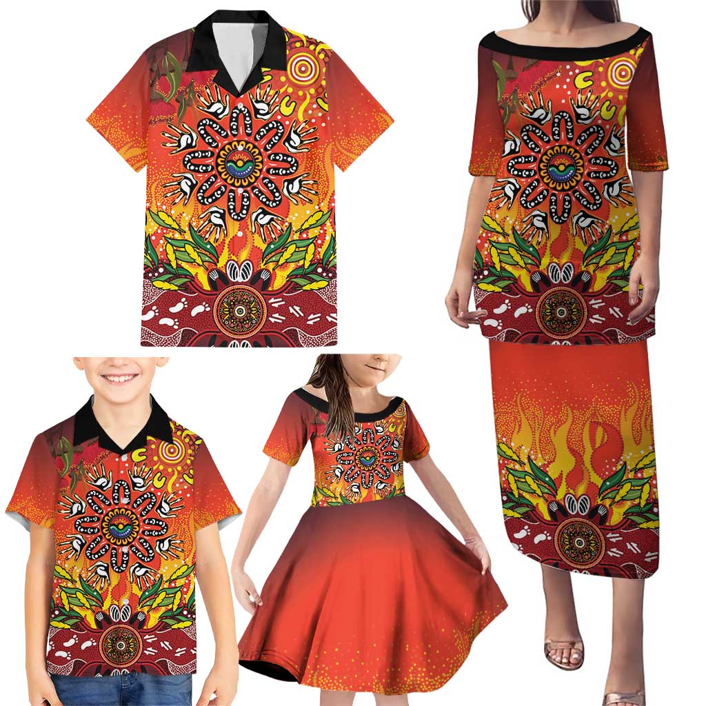 NAIDOC Week 2026 Family Matching Puletasi and Hawaiian Shirt 50 Years of Deadly Aboriginal Dot Art