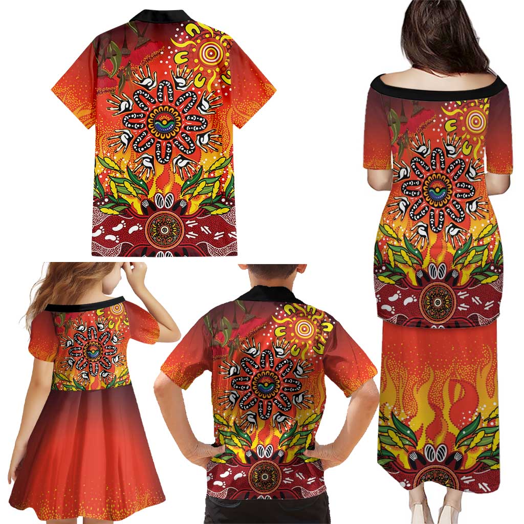 NAIDOC Week 2026 Family Matching Puletasi and Hawaiian Shirt 50 Years of Deadly Aboriginal Dot Art