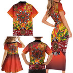 NAIDOC Week 2026 Family Matching Short Sleeve Bodycon Dress and Hawaiian Shirt 50 Years of Deadly Aboriginal Dot Art