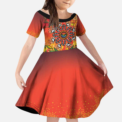 NAIDOC Week 2026 Family Matching Summer Maxi Dress and Hawaiian Shirt 50 Years of Deadly Aboriginal Dot Art
