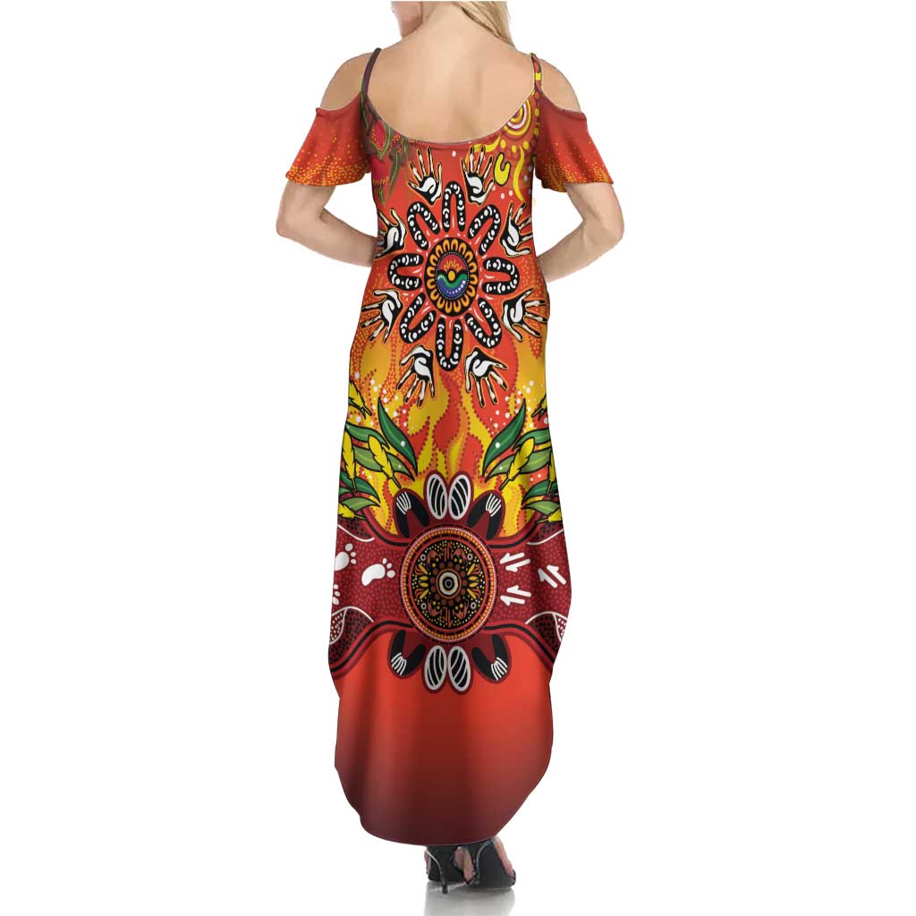 NAIDOC Week 2026 Family Matching Summer Maxi Dress and Hawaiian Shirt 50 Years of Deadly Aboriginal Dot Art