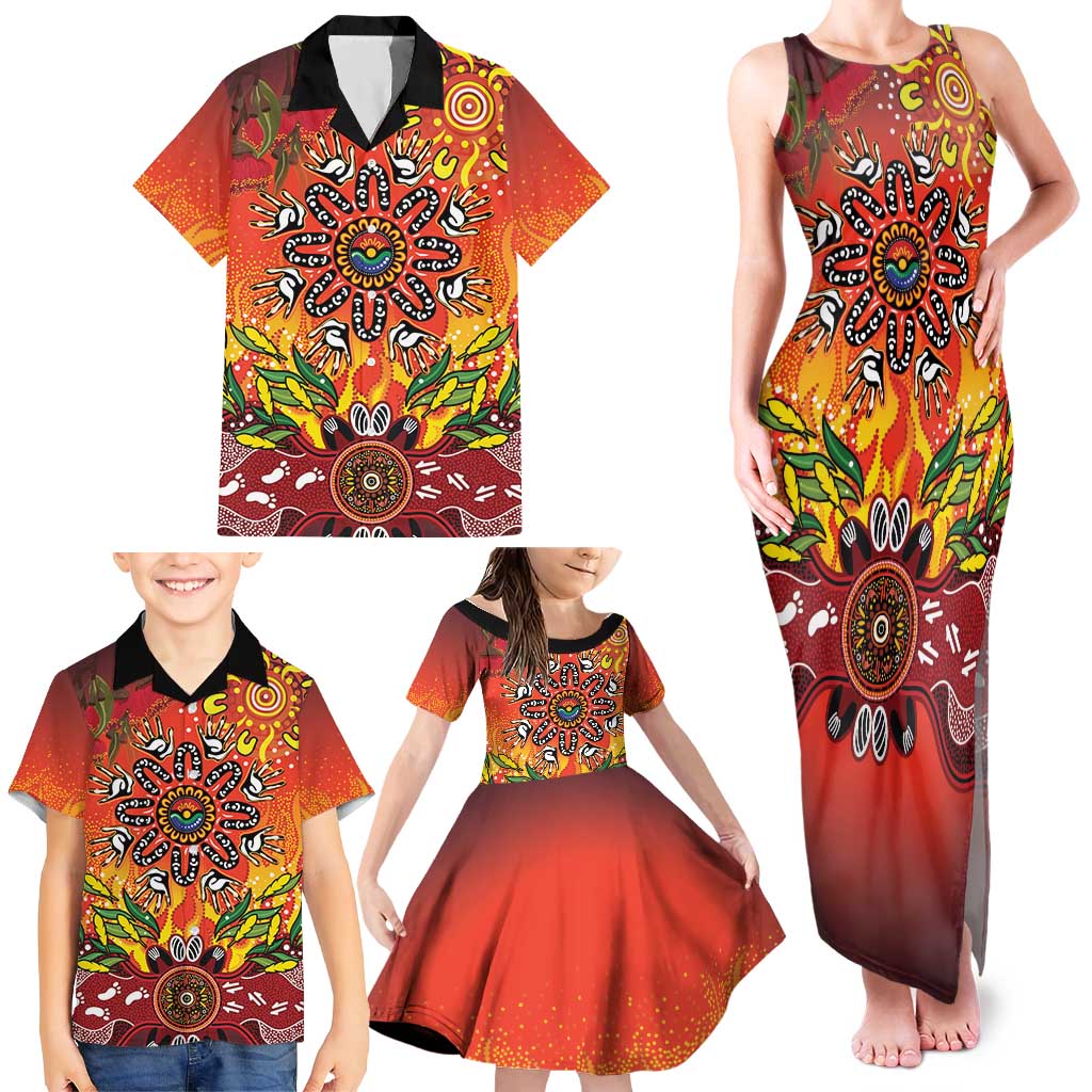 NAIDOC Week 2026 Family Matching Tank Maxi Dress and Hawaiian Shirt 50 Years of Deadly Aboriginal Dot Art