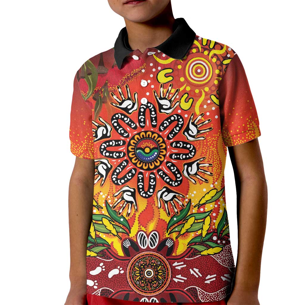 NAIDOC Week 2026 Kid Polo Shirt 50 Years of Deadly Aboriginal Dot Art
