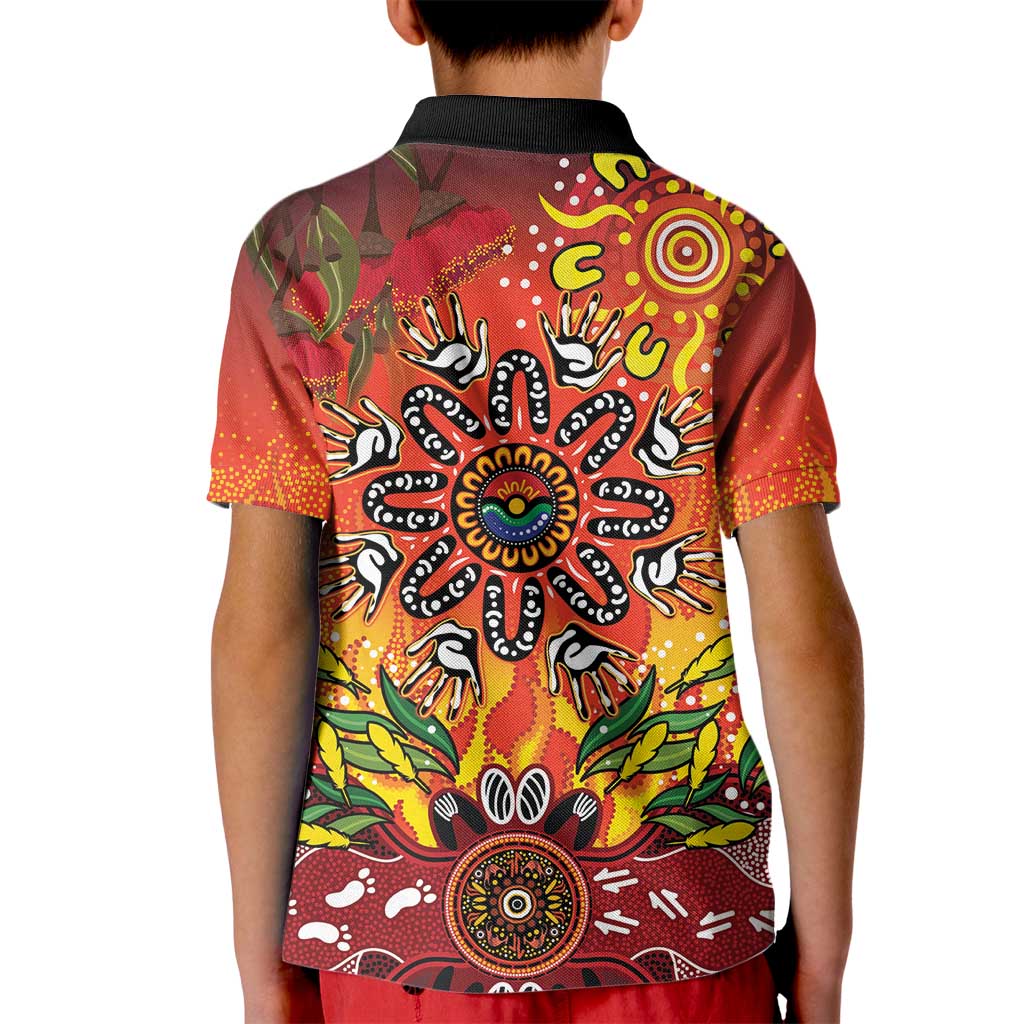NAIDOC Week 2026 Kid Polo Shirt 50 Years of Deadly Aboriginal Dot Art