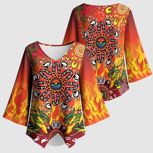 NAIDOC Week 2026 Kimono Sleeve Blouse 50 Years of Deadly Aboriginal Dot Art
