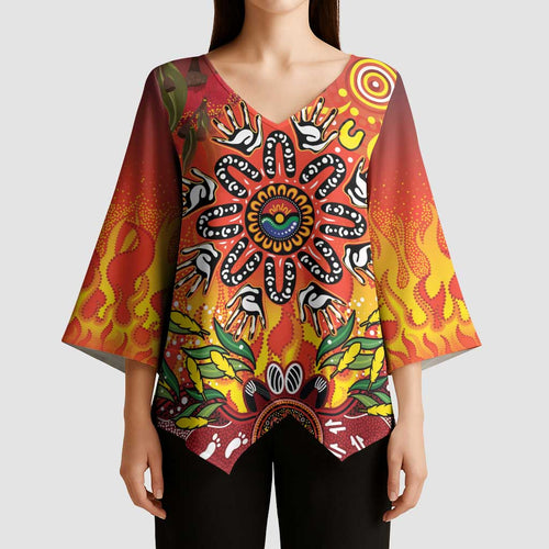 NAIDOC Week 2026 Kimono Sleeve Blouse 50 Years of Deadly Aboriginal Dot Art