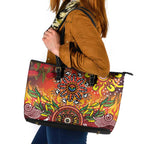 NAIDOC Week 2026 Leather Tote Bag 50 Years of Deadly Aboriginal Dot Art