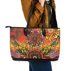 NAIDOC Week 2026 Leather Tote Bag 50 Years of Deadly Aboriginal Dot Art