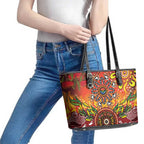 NAIDOC Week 2026 Leather Tote Bag 50 Years of Deadly Aboriginal Dot Art