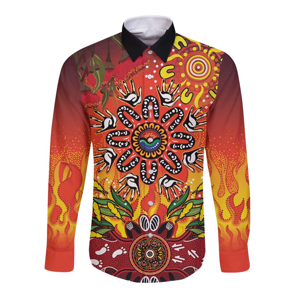 NAIDOC Week 2026 Long Sleeve Button Shirt 50 Years of Deadly Aboriginal Dot Art