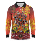 NAIDOC Week 2026 Long Sleeve Polo Shirt 50 Years of Deadly Aboriginal Dot Art