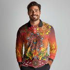 NAIDOC Week 2026 Long Sleeve Polo Shirt 50 Years of Deadly Aboriginal Dot Art