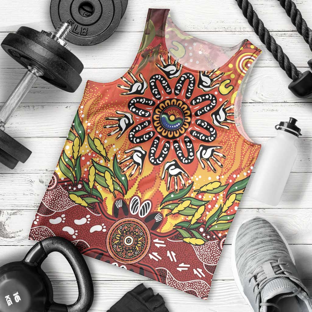 NAIDOC Week 2026 Men Tank Top 50 Years of Deadly Aboriginal Dot Art