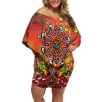 NAIDOC Week 2026 Off Shoulder Short Dress 50 Years of Deadly Aboriginal Dot Art