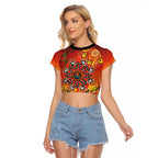 NAIDOC Week 2026 Raglan Cropped T Shirt 50 Years of Deadly Aboriginal Dot Art