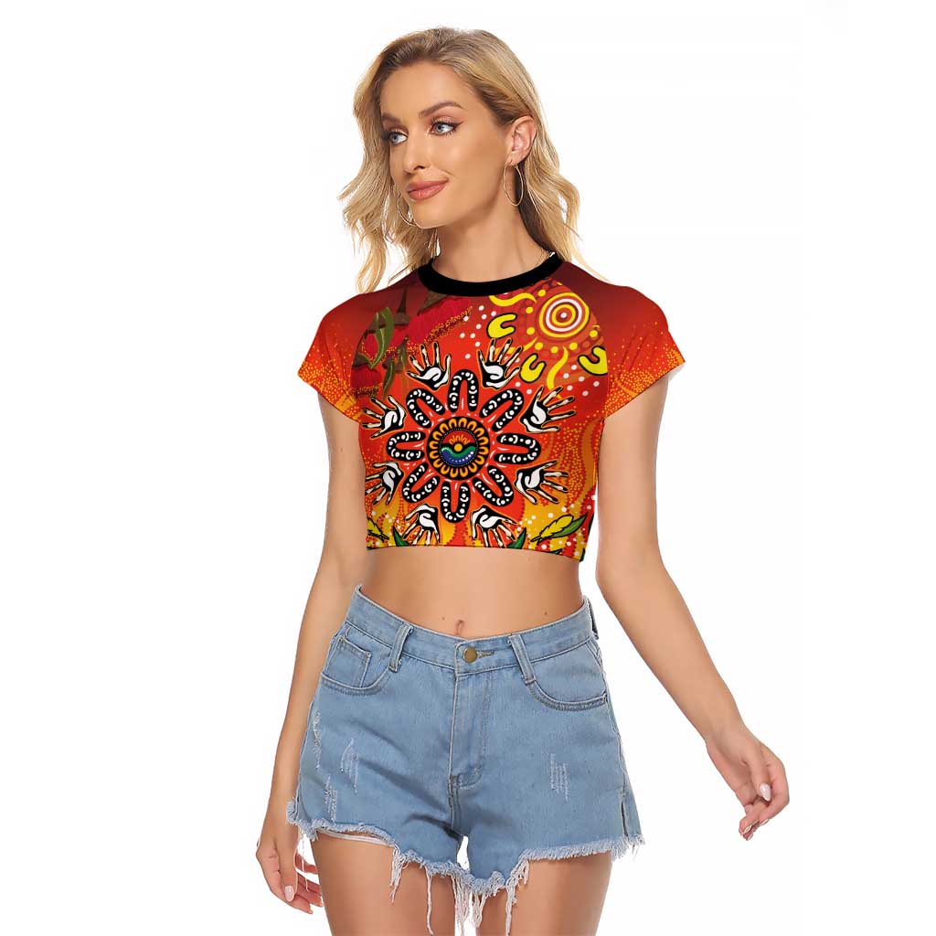 NAIDOC Week 2026 Raglan Cropped T Shirt 50 Years of Deadly Aboriginal Dot Art