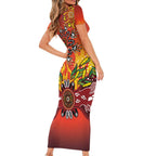 NAIDOC Week 2026 Short Sleeve Bodycon Dress 50 Years of Deadly Aboriginal Dot Art