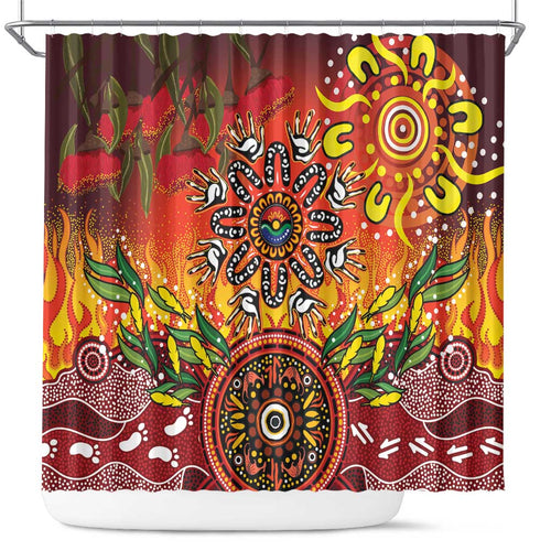 NAIDOC Week 2026 Shower Curtain 50 Years of Deadly Aboriginal Dot Art