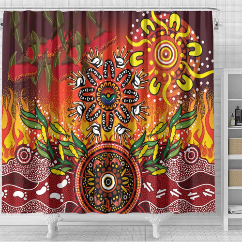 NAIDOC Week 2026 Shower Curtain 50 Years of Deadly Aboriginal Dot Art