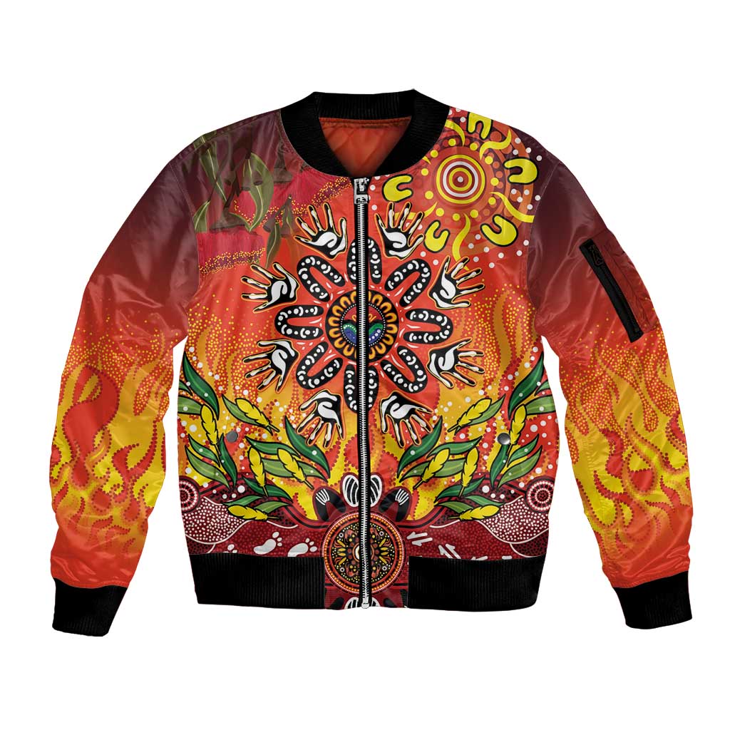 NAIDOC Week 2026 Sleeve Zip Bomber Jacket 50 Years of Deadly Aboriginal Dot Art