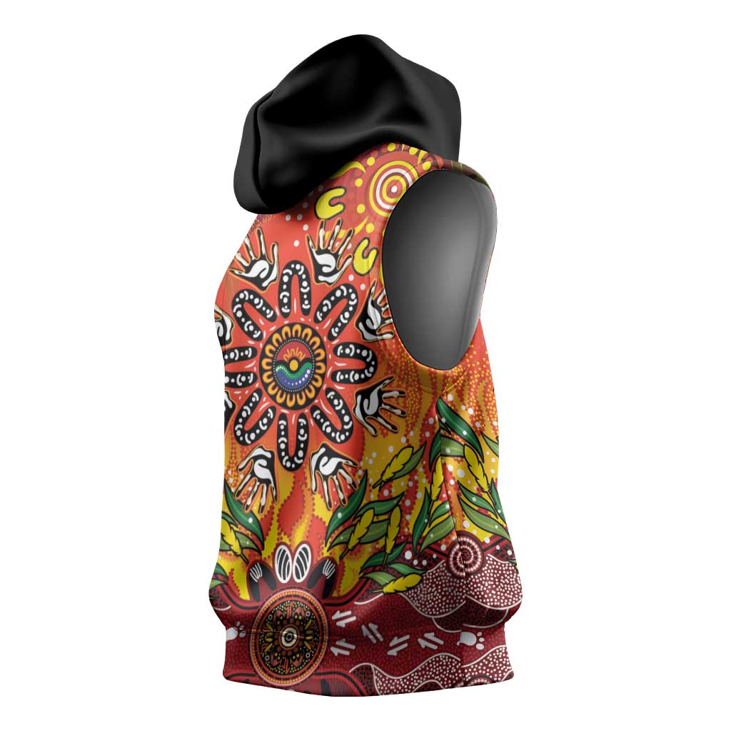 NAIDOC Week 2026 Sleeveless Hoodie 50 Years of Deadly Aboriginal Dot Art