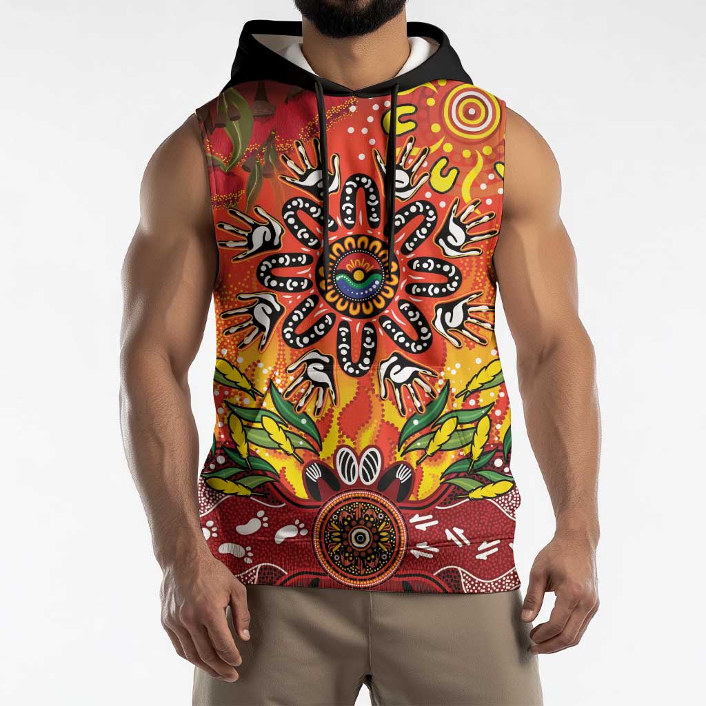 NAIDOC Week 2026 Sleeveless Hoodie 50 Years of Deadly Aboriginal Dot Art