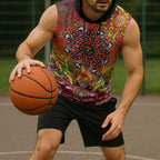 NAIDOC Week 2026 Sleeveless Hoodie 50 Years of Deadly Aboriginal Dot Art