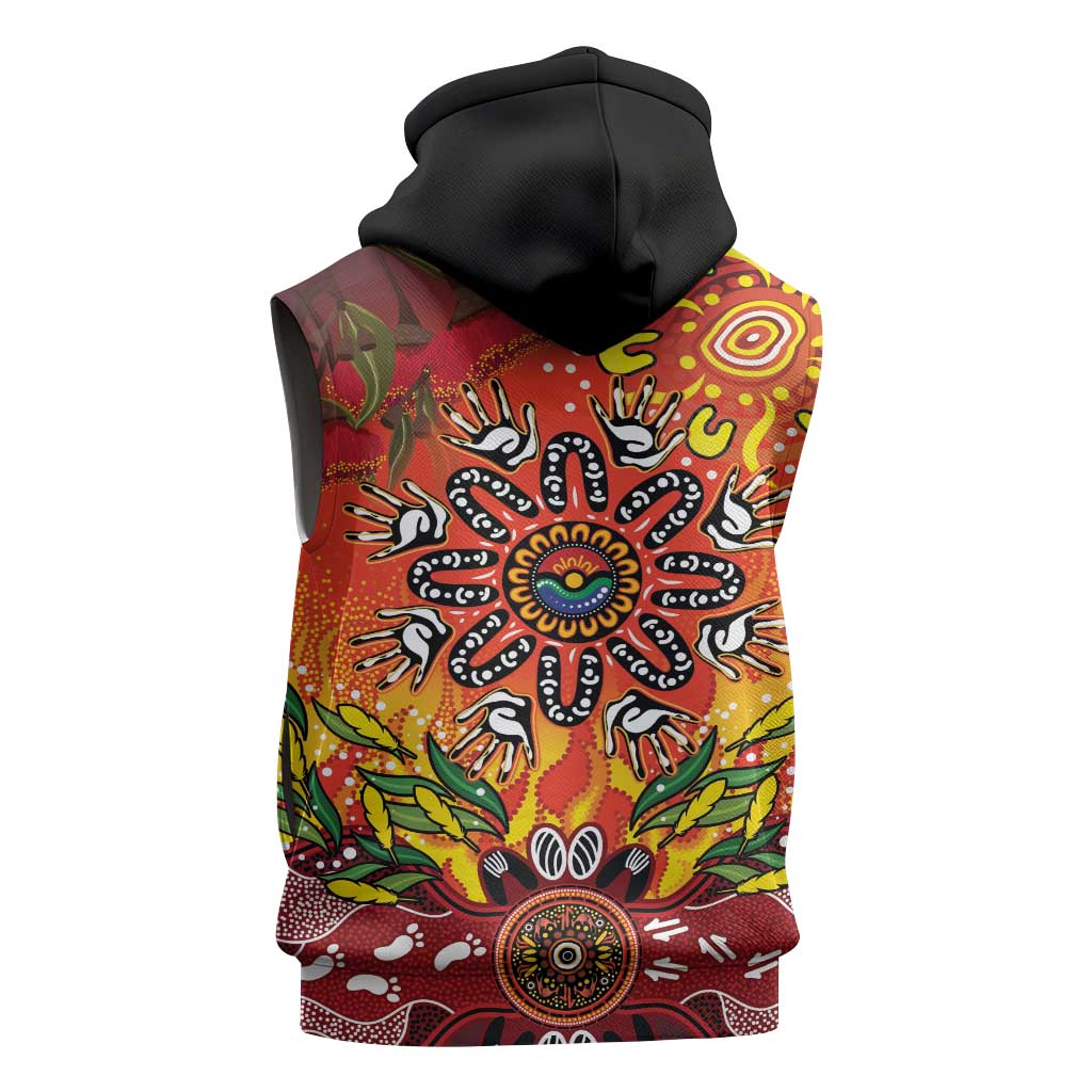 NAIDOC Week 2026 Sleeveless Zip Hoodie 50 Years of Deadly Aboriginal Dot Art
