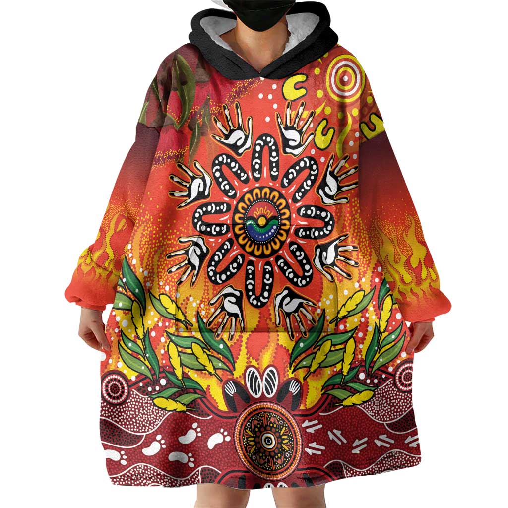 NAIDOC Week 2026 Wearable Blanket Hoodie 50 Years of Deadly Aboriginal Dot Art